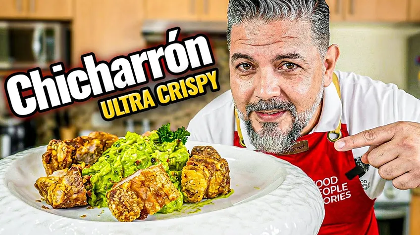 Pork Belly Chicharrón with Guacamole